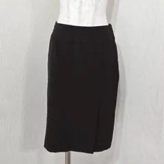 KUMIKYOKU ブラック タイトスカート スリット入り（2） 上品　ひざ丈