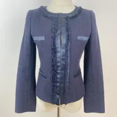 美品 UNTITLED アンタイトル ツイード ノーカラージャケット セレモニー