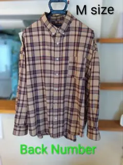 Back Number Mサイズ チェック柄シャツ ベージュ美品