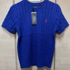 新品✨Polo Ralph Lauren 半袖 ケーブルニット M ブルー