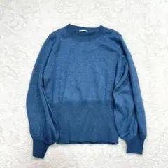 ジーユー 長袖ニット 無地 カジュアル ラメ シンプル きれいめ パフスリーブ