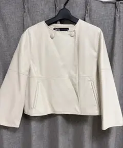 ZARA ノーカラージャケット ベージュ XS
