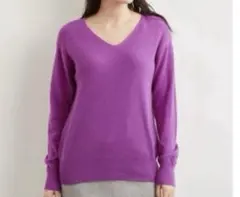 グリーンレーベルリラクシングウールカシミヤカタアゼテンジクVネックニットF