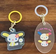 サンリオ　ウサハナ　めじるしアクセサリー　2点セット　アクリル　アクキー