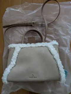 Samantha Thavasaスウェード調ボアハンドバッグ