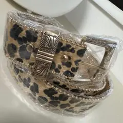 新品未開封　ヒョウ柄 ベルト 　y2k 平成ギャル 秋冬ファッション