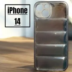 iPhone14 ダウンジャケットケース クリアブラウン 耐衝撃 おしゃれ