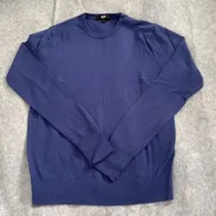 ユニクロ　UNIQLO レディース　セーター　ブルー　メリノクルーネックセーター