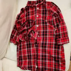 a.i.e. 赤黒チェック 長袖シャツ 100サイズ