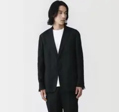 無印良品 新品タグ付 26ss リネン洗いざらしジャケット L ブラック 麻のサムネイル