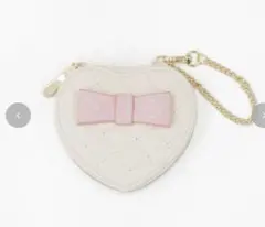 しまむら　ハートポーチチャーム　アイボリー　青木美沙子