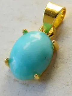 大特価✨ 天然 ターコイズ ネックレス トップ シルバー925 ゴールド