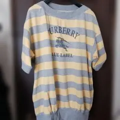 BURBERRY BLUE LABEL 五分袖チュニック グレーイエロー
