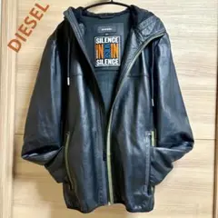 極美品 ディーゼル レザージャケット ライザーズ 羊革 デニム ブラック S DIESEL BLACK GOLD - 極美品 ディーゼルブラックゴールド