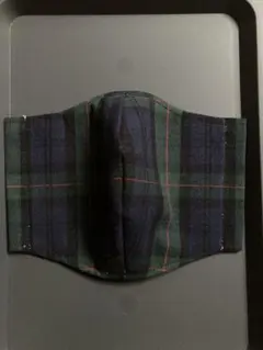 布マスク＊タータンチェック＊グリーン