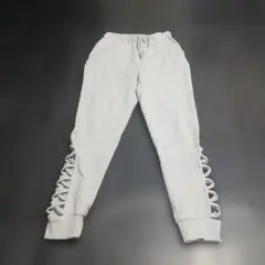 EGOISTE☆ グレー レースアップ ジョガーパンツ