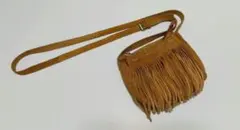 Zara girl ブラウン フリンジ付きショルダーバッグ 軽量