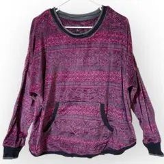 【XL】Simply Vera Vera Wang 総柄 カットソー 古着　紫