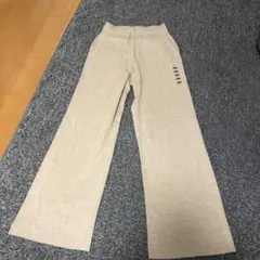 ユニクロ☆ウォッシャブルニットリブパンツ　ベージュL 新品未使用