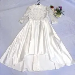 美品　ホワイトロングドレス 結婚式二次会　着用画像付き
