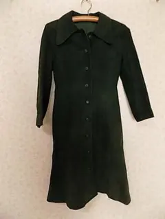 40582 レディース　コート　ベルト付き　緑色　サイズ40