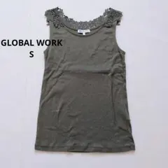 GLOBAL WORK レース付き タンクトップ カーキ S インナーのサムネイル