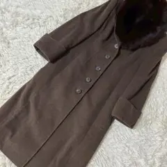 《良品》 Ville dazur カシミヤコート ブラウン 40 ファーのサムネイル