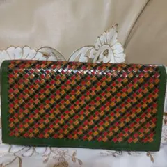 未使用★被せ★ 長財布 ⊰本革⊱　グリーン　セカンドバック　クラッチバック