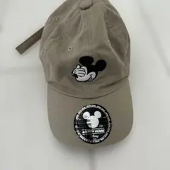 キッズ　子供用　ミッキーマウス ベージュキャップ