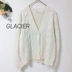 017 長袖 ケーブル ニット カーディガン 袖ボリューム ウール カジュアル