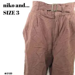 niko and... ニコアンド ブラウン ベルト付 ハーフパンツ 0189★のサムネイル