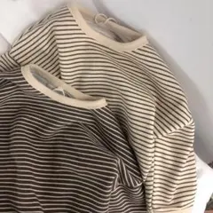 #135-21 ボーダー ロンT キッズ 100サイズ 長袖 ベビー服　ベビー