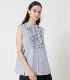 新品タグ付き】ANAYI タイプライターチュールスリーブブラウス36