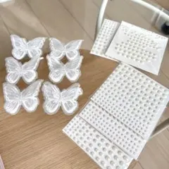 【格安】蝶ヘアピン&パールシールセット