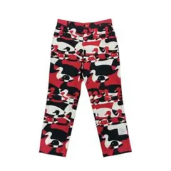 THOM BROWNE トムブラウン ダック柄 総柄パンツ レッド ブラックのサムネイル