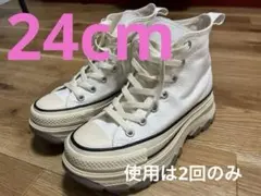 【最終値下げ】コンバース 厚底ホワイトハイカットスニーカー