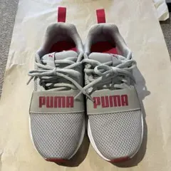 PUMA プーマ スニーカー グレー レッド 23cm