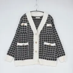 Fashion チェック柄カーディガン