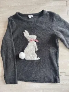 a.v.v グレー ウサギ刺繍 セーター 140