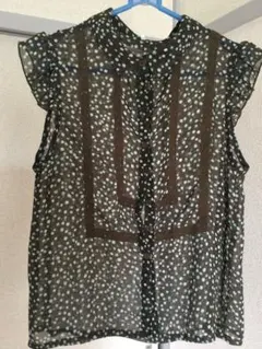 ★ブラウス2枚セット　ネイビー 焦茶　シースルー 透過