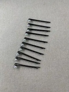 黒いパール装飾ヘアピン 12本セットvb