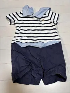 GAP 80 男の子 ストライプ柄ロンパース・カバーオール タグなし