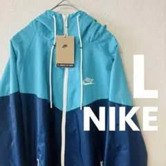 ■新品■ナイキ　Lサイズ　ナイロンジャケット　ウィンドブレーカ　ブルー×ネイビー