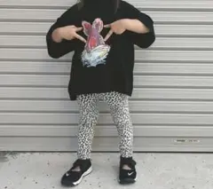 【atan様】yonkon セレクト レオパードレギンス M ヒョウ柄