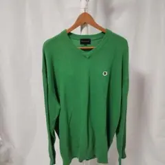 Vネックグリーン緑ニット　セーター