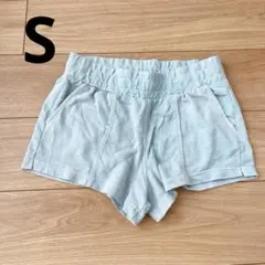 ライトブルー ポケット付きショートパンツ S 水色