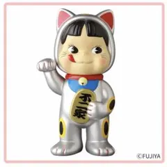 最安値 不二家ソフビコレクション 招き猫 ペコちゃん 銀塗装のサムネイル