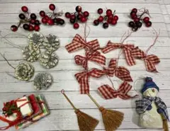 【6種類全22点セット 】カントリー調⭐︎クリスマスデコレーションセット