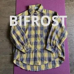 BIFROST ビフレスト　イエロー　チェックシャツ　長袖シャツ　ダンスウェアのサムネイル
