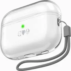 Airpods Pro 2 ケース 透明 ストラップ付　クリア　アップル